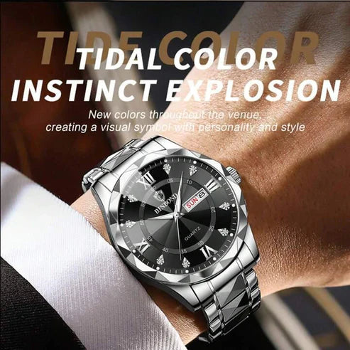 Montre à quartz en acier inoxydable pour hommes BINBOND (GNF)